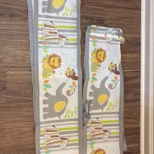 Gray and Yellow Safari Animal Crib breathable mesh Bumper pads